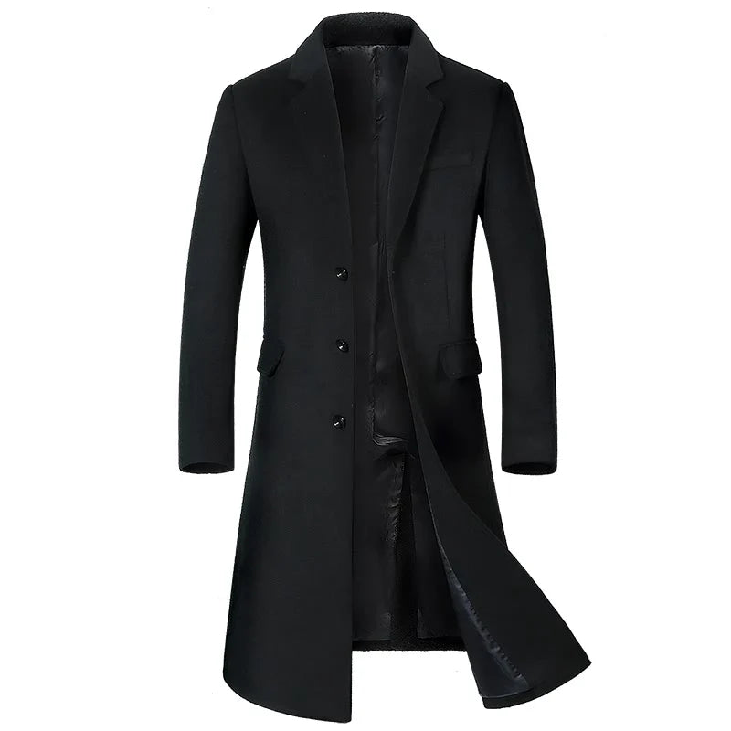 Manteau long homme style élégant pour affaires et occasions formelles