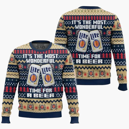 Pull de Noël homme style ugly sweater humour bière, fête et détente