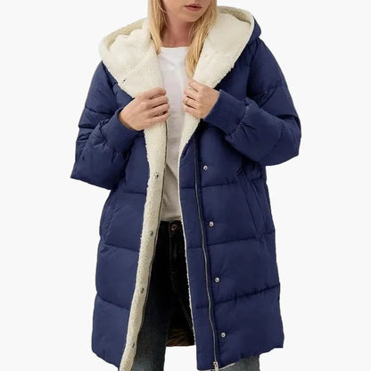 Manteau long matelassé à capuche pour femme – Style hivernal décontracté et élégant
