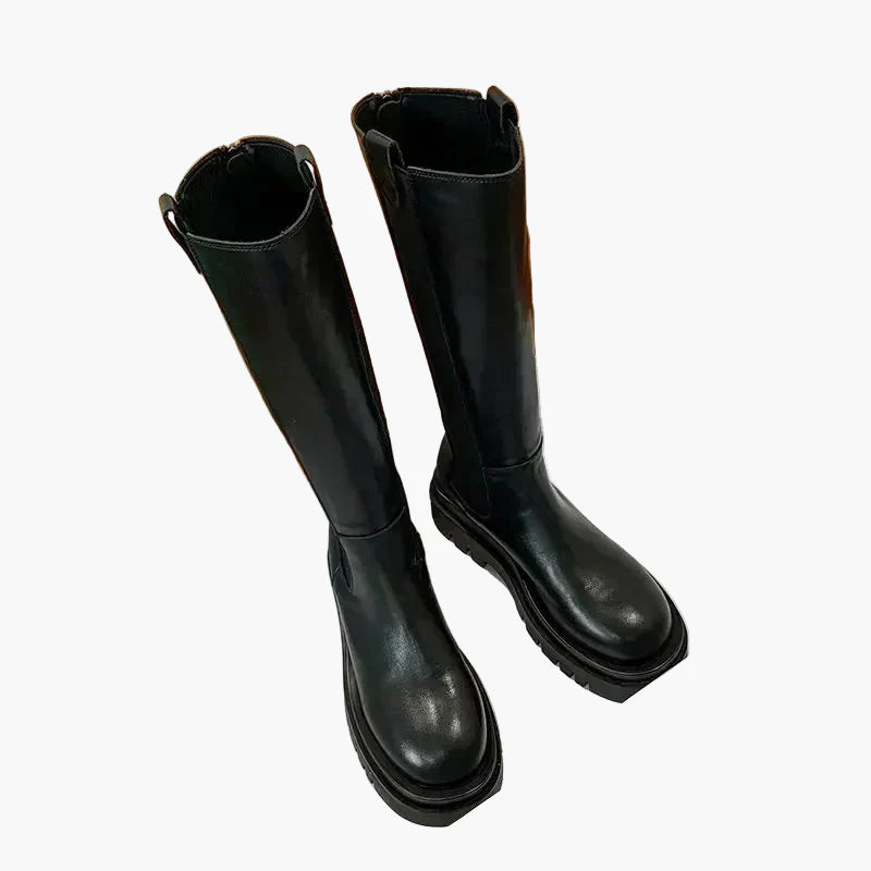Bottes hautes à semelle épaisse style Chelsea pour femme - Look urbain tendance