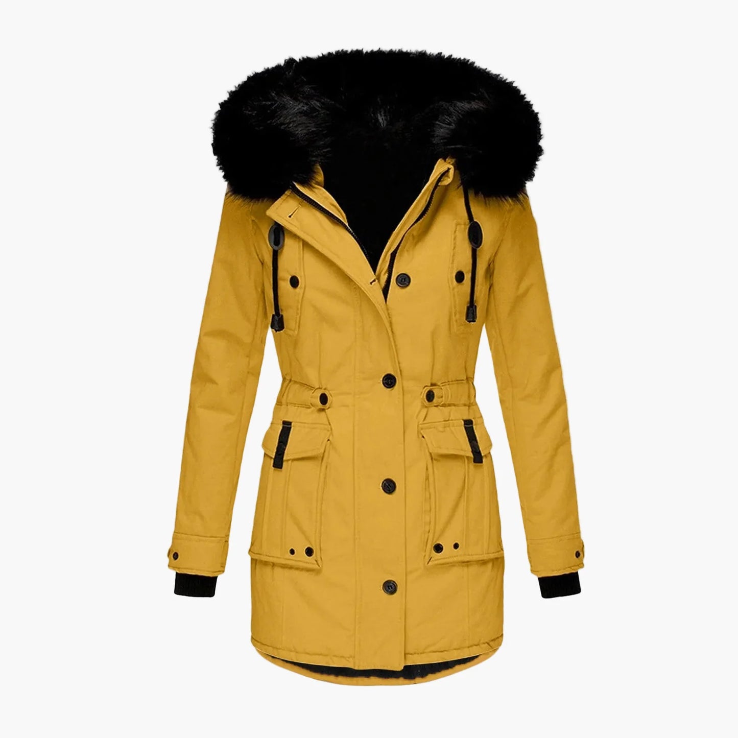 Manteau d'hiver femme grande taille avec capuche fourrure style vintage urbain