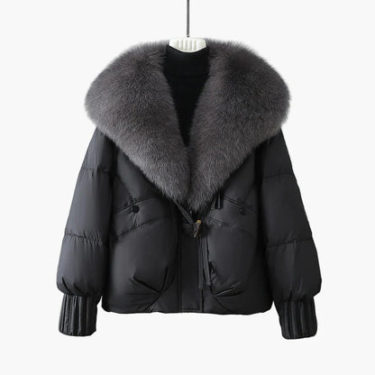 Veste d'hiver femme à col large style élégant pour temps froid