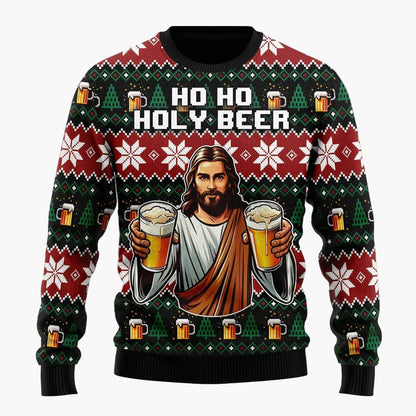 Pull de Noël Homme Style Humoristique Santa Beer - Idéal Fêtes et Cadeaux