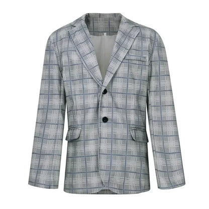 Veste de costume homme élégante à motif carreaux – Style business et raffiné pour bureau ou occasions formelles