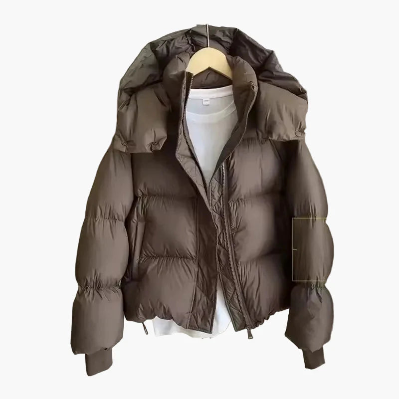 Doudoune épaisse à capuche pour femme style décontracté hiver