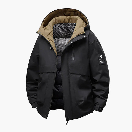 Veste d'hiver imperméable et coupe-vent décontractée pour homme – Style urbain avec capuche amovible