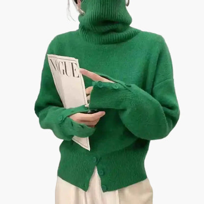 Pull à Col Roulé Décontracté pour Femme – Style Oversize Élégant pour l’Automne et l’Hiver