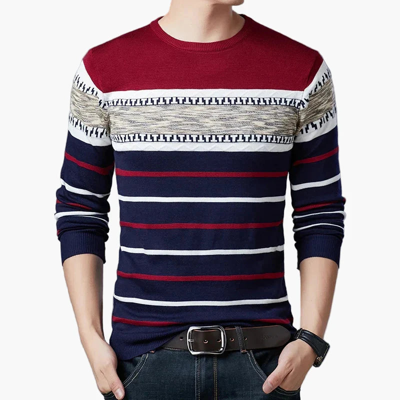 Pull homme à rayures style casual chic pour tous les jours