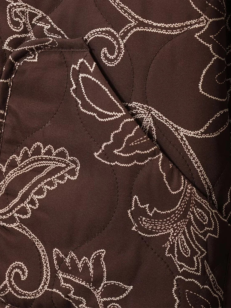 Veste matelassée décontractée femme style floral idéale pour l'automne et le printemps