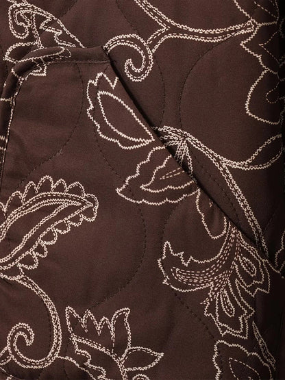 Veste matelassée décontractée femme style floral idéale pour l'automne et le printemps