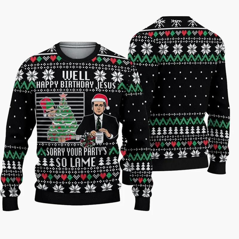 Pull de Noël Homme Style Ugly Sweater – Humour Série Télé, Fête de Noël