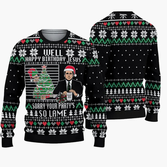 Pull de Noël Homme Style Ugly Sweater – Humour Série Télé, Fête de Noël
