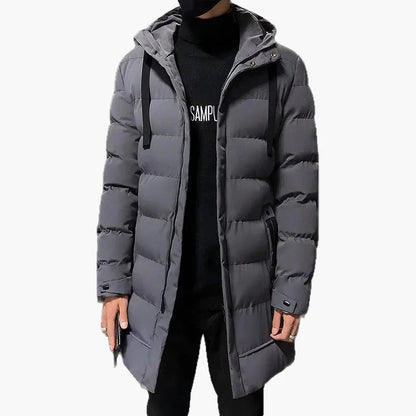 Manteau d'hiver homme style long urbain avec capuche - Mode décontractée et chaude