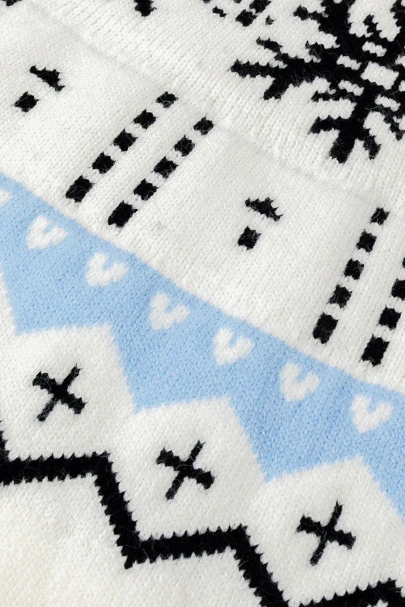 Pull d'hiver unisexe style nordique à motif flocon de neige, parfait pour l'automne et Noël