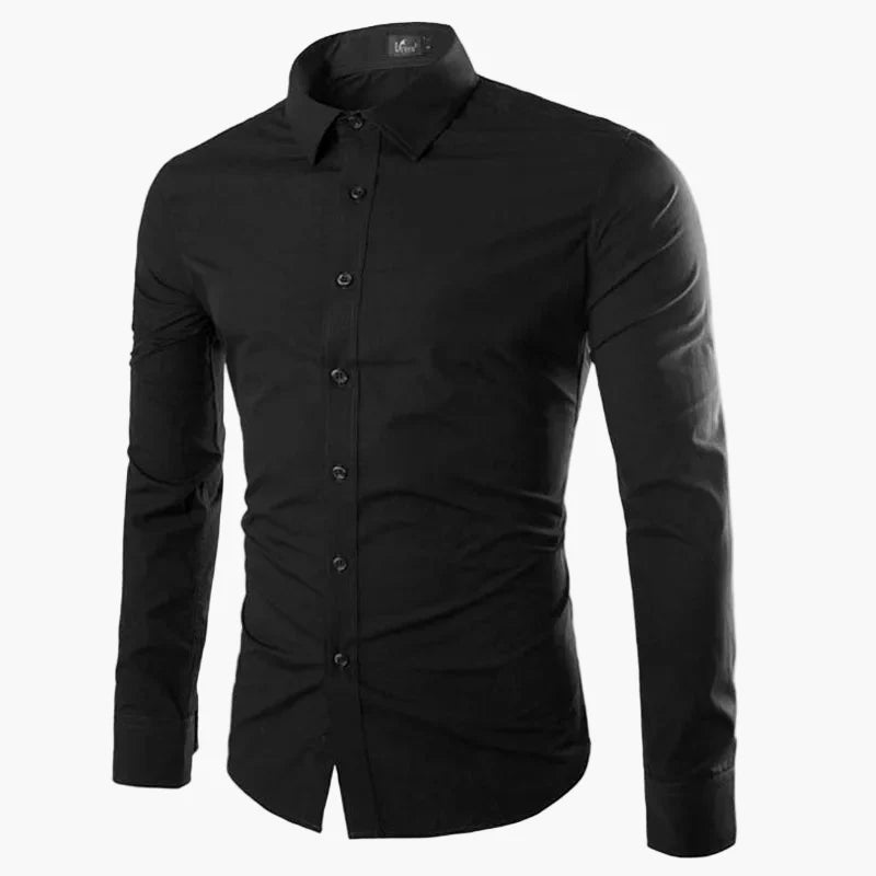 Chemise Homme Élégante Manches Longues Slim Fit pour Affaires et Loisirs