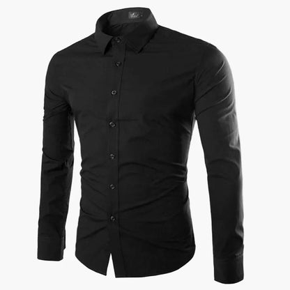 Chemise Homme Élégante Manches Longues Slim Fit pour Affaires et Loisirs