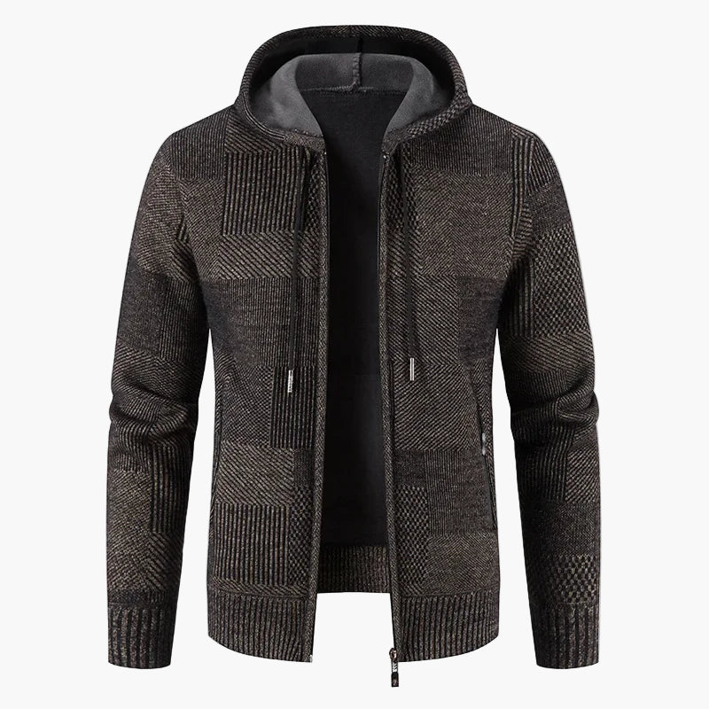 Veste à capuche zippée style pull pour homme – Élégance décontractée hiver