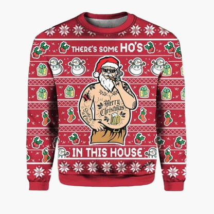 Pull de Noël homme style motard biker – Sweat-shirt festif humour Santa moto