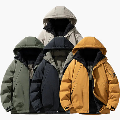 Veste d'hiver décontractée imperméable à capuche pour homme
