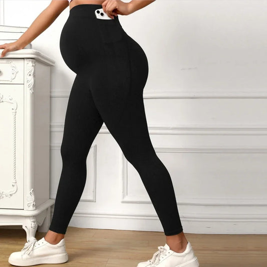 Sandra – Leggings de Maternité Extensibles pour Femmes avec Ceinture de Soutien