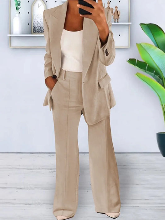 Ruth – Ensemble Élégant Cardigan à Manches Longues et Pantalon Large pour Femmes