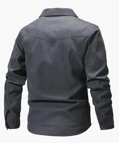 Veste Chemise Homme Style Western Printemps Shacket Décontracté à Boutons Pression pour Extérieur