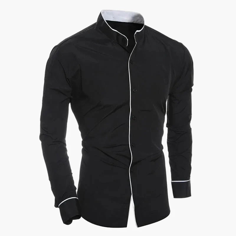 Chemise élégante à col montant pour homme – Style moderne et ajusté, idéale pour le bureau ou les occasions spéciales