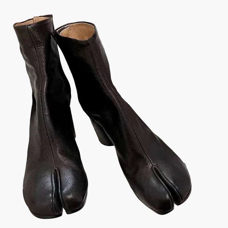 Bottines Femme à Talon Bloc Style Tabi Mode Urbaine