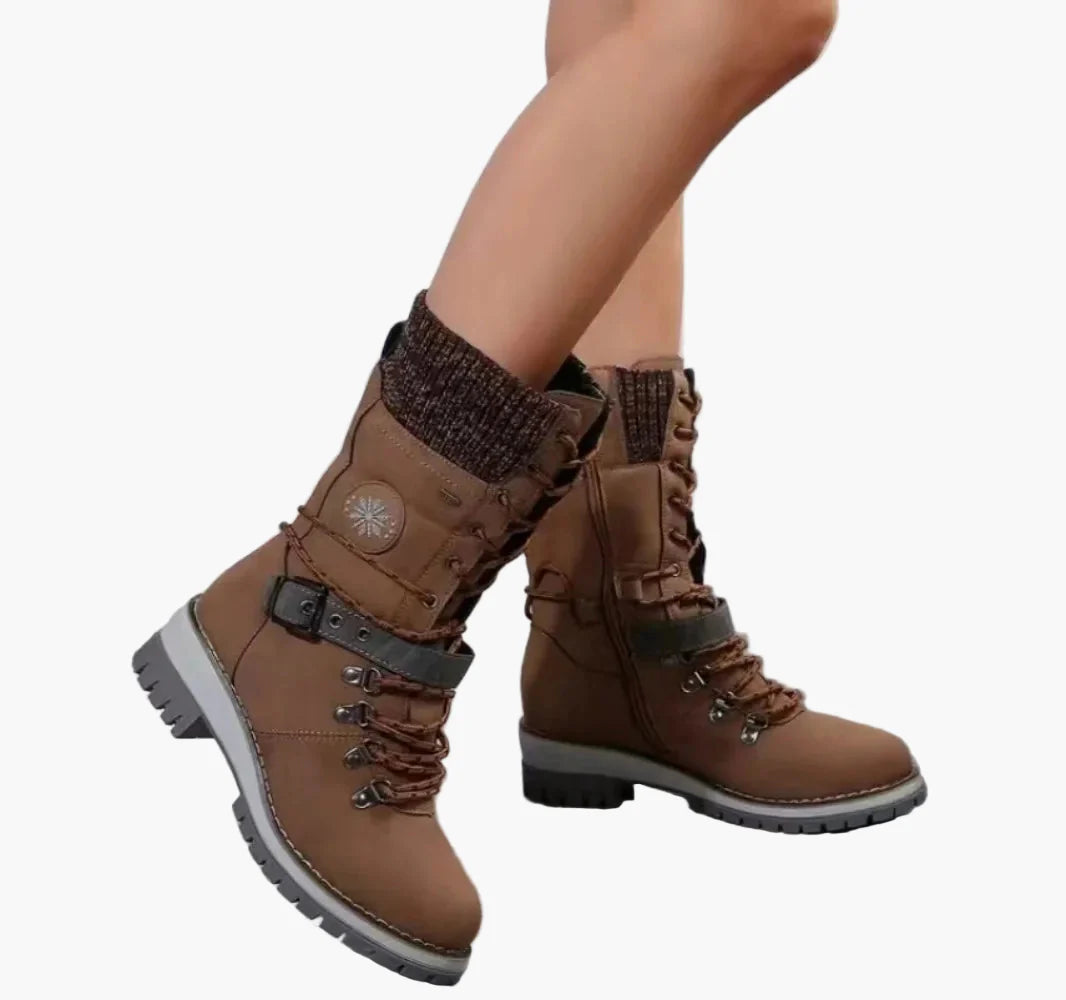 Bottes d’hiver montantes pour femme style randonnée urbaine