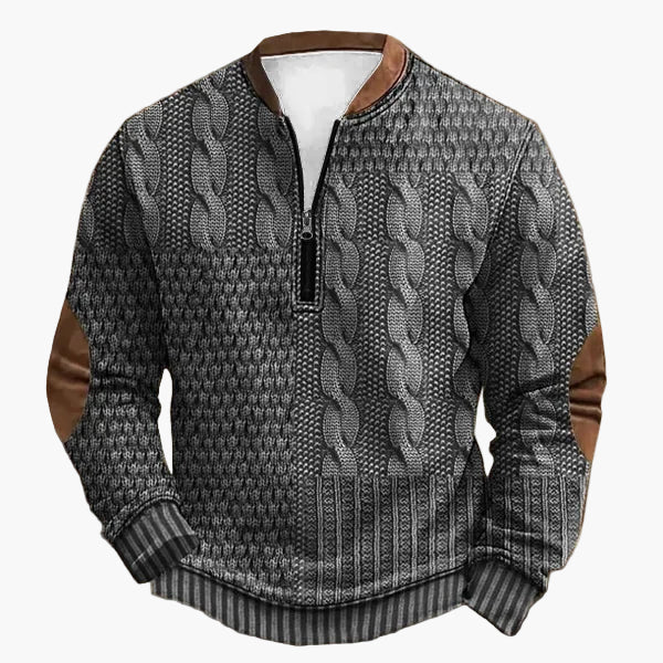 Pull décontracté à col zippé style tricot pour homme – Look moderne pour l’automne et l’hiver