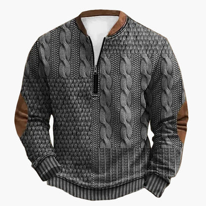 Pull décontracté à col zippé style tricot pour homme – Look moderne pour l’automne et l’hiver