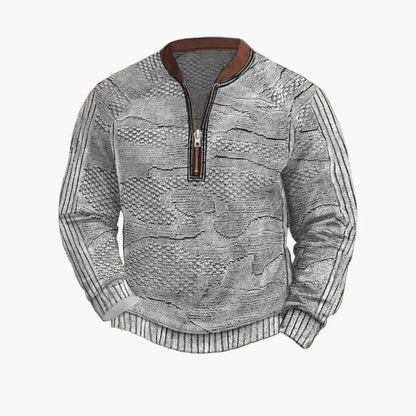Sweat-shirt homme demi-zip style urbain tendance pour printemps et automne