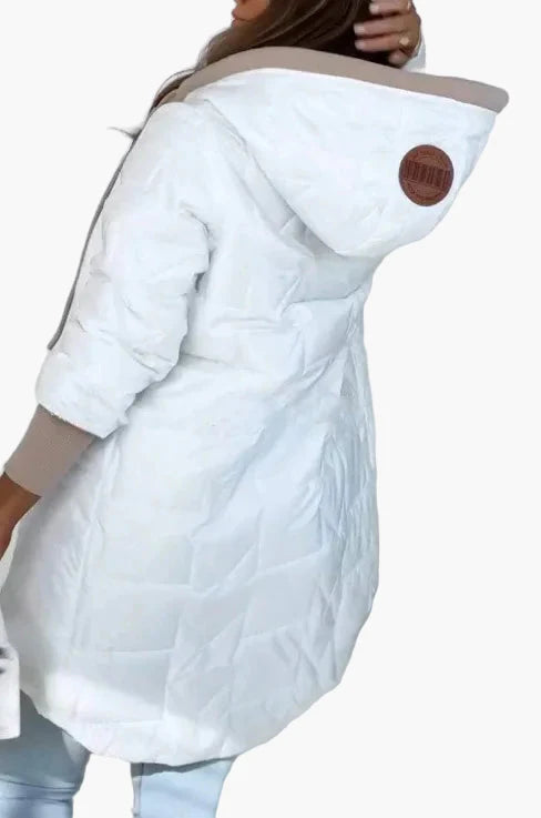 Veste longue matelassée à capuche pour femme – Style urbain chic pour l’automne et l’hiver