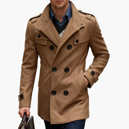Manteau caban élégant pour homme, style urbain chic, parfait pour l'hiver