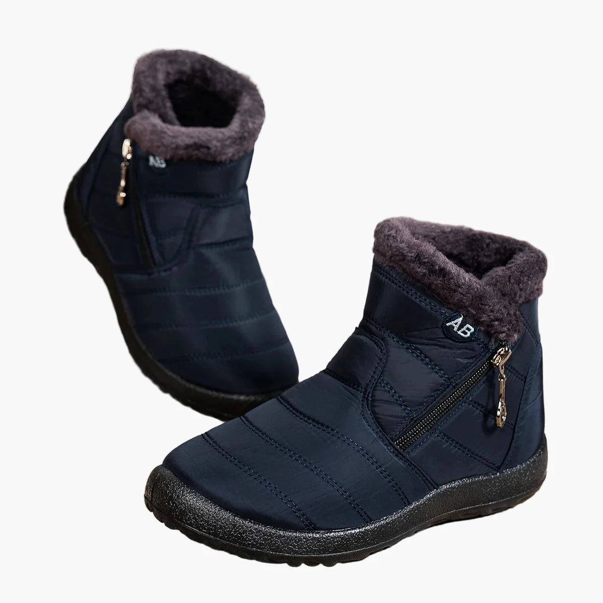 Bottes d'hiver imperméables pour femme style décontracté avec doublure chaude et fermeture éclair