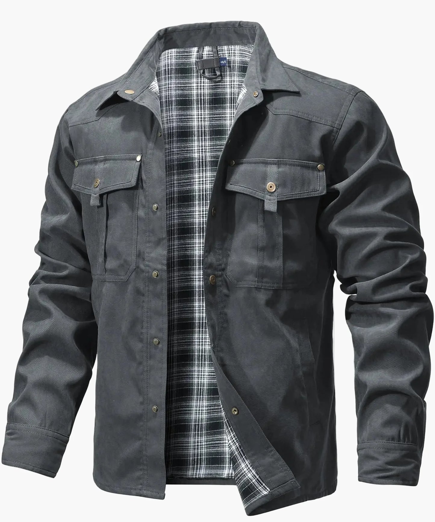 Veste Chemise Homme Style Western Printemps Shacket Décontracté à Boutons Pression pour Extérieur