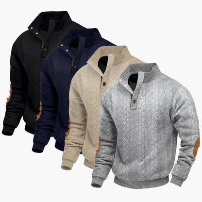 Sweat-shirt à col montant zippé pour homme style décontracté élégant - Pull sportswear polyvalent et tendance