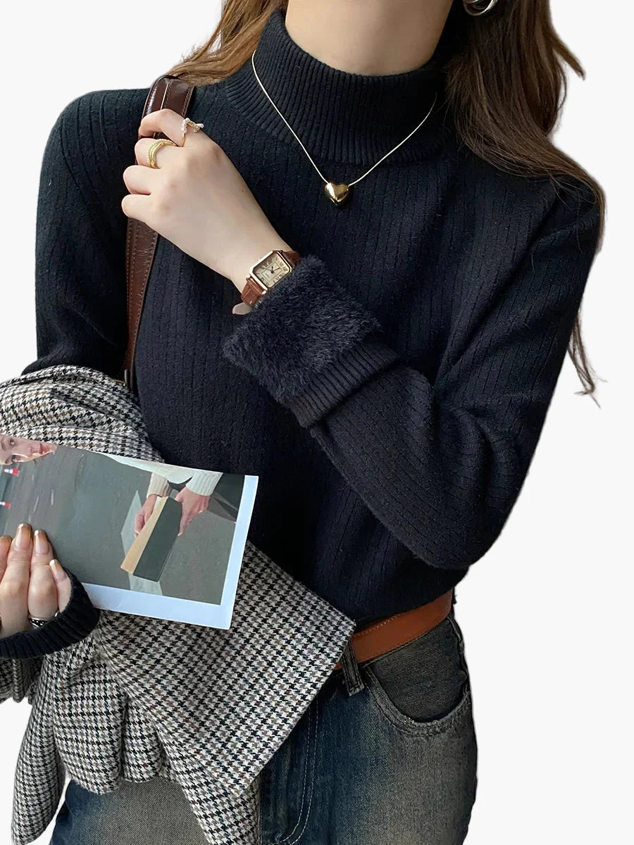 Pull Col Roulé Femme Élégant Style Décontracté pour Automne et Hiver