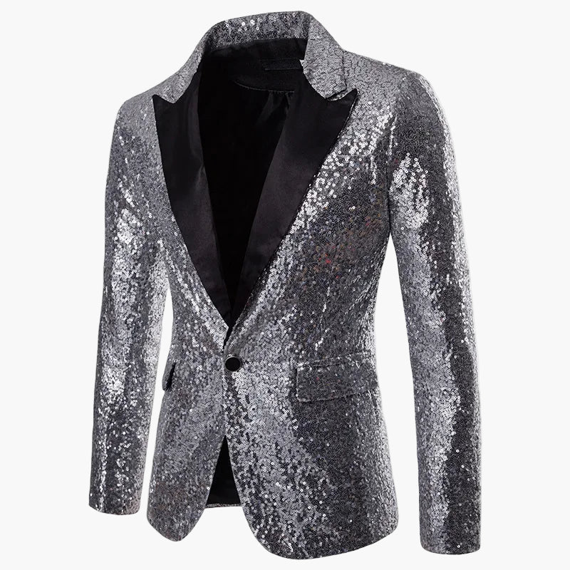 Veste de soirée homme à paillettes multicolores, style festif pour événements et fêtes