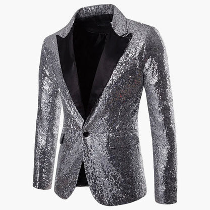Veste de soirée homme à paillettes multicolores, style festif pour événements et fêtes