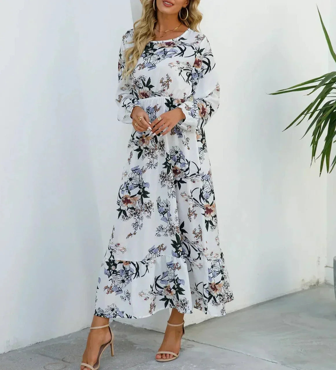 Louisa™ - Robe Maxi à Manches Longues Fleurie