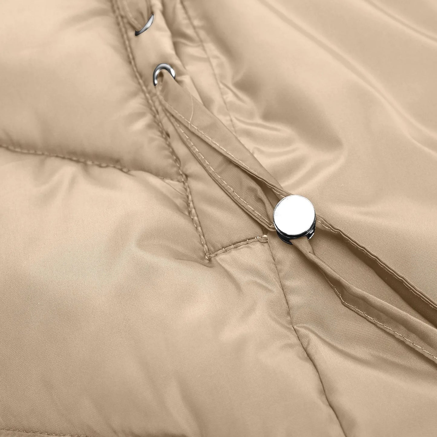 Manteau d'hiver long femme à capuche style doudoune coupe-vent élégant