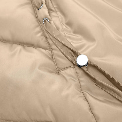 Manteau d'hiver long femme à capuche style doudoune coupe-vent élégant