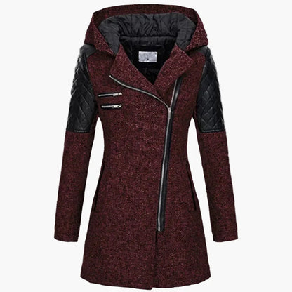 Manteau long femme à capuche style urbain élégant pour hiver et automne