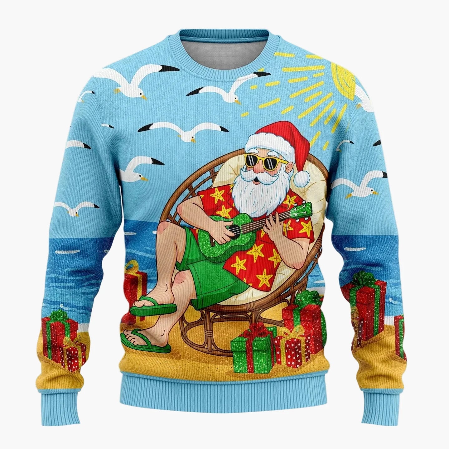 Pull de Noël Humour Homme – Pull Moche Santa Rigolo Fêtes et Soirées