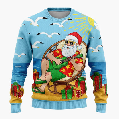 Pull de Noël Humour Homme – Pull Moche Santa Rigolo Fêtes et Soirées