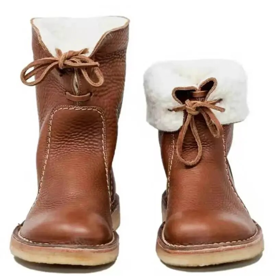 Molly - Bottes en Cuir avec Doublure en Polaire