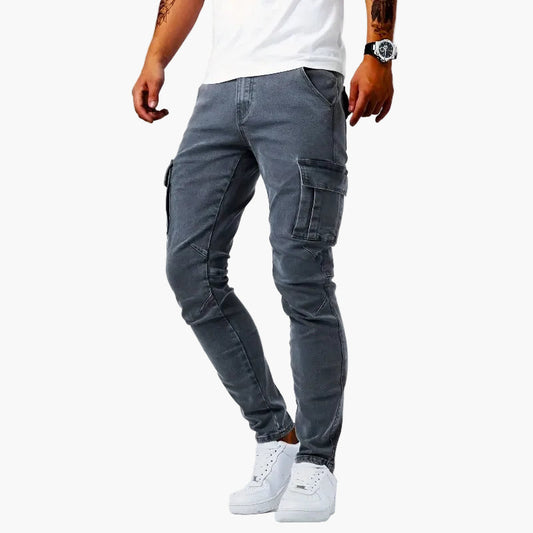 Pantaloni cargo aderenti da uomo stile urbano versatile