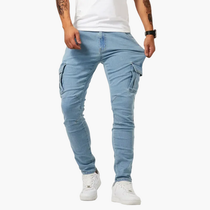 Pantaloni cargo aderenti da uomo stile urbano versatile
