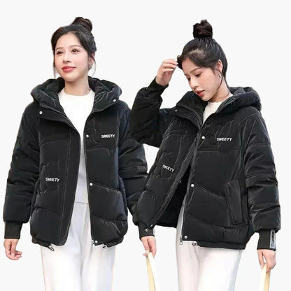 Veste d'hiver décontractée pour femme avec capuche, style urbain, idéale pour temps froid